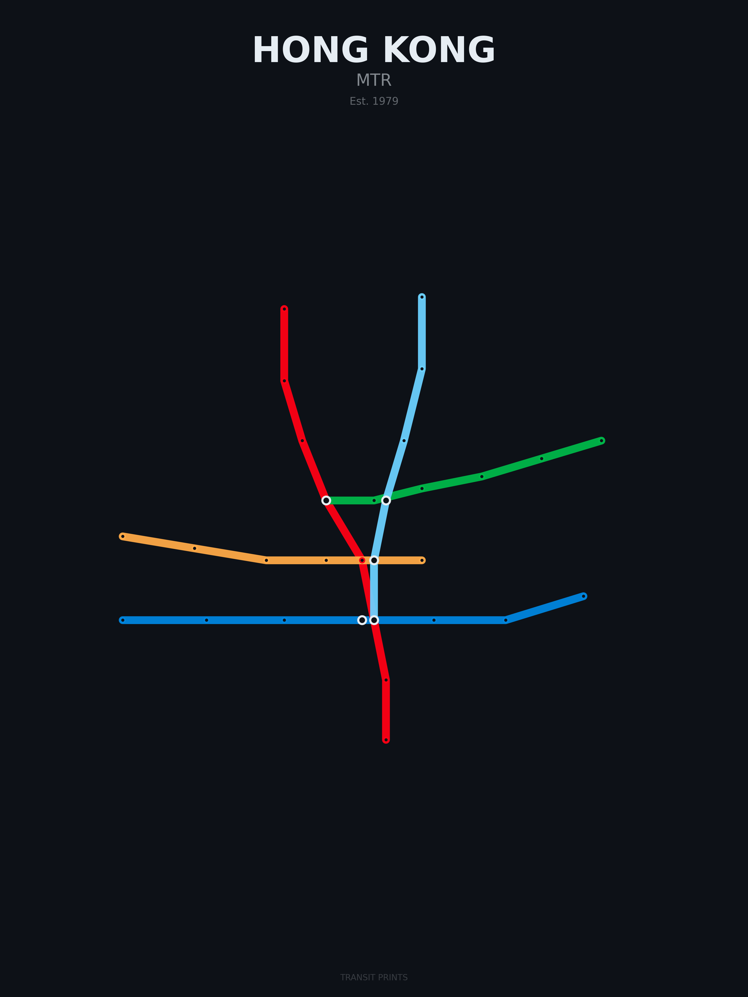 Hong Kong Transit Map — Dark Mode