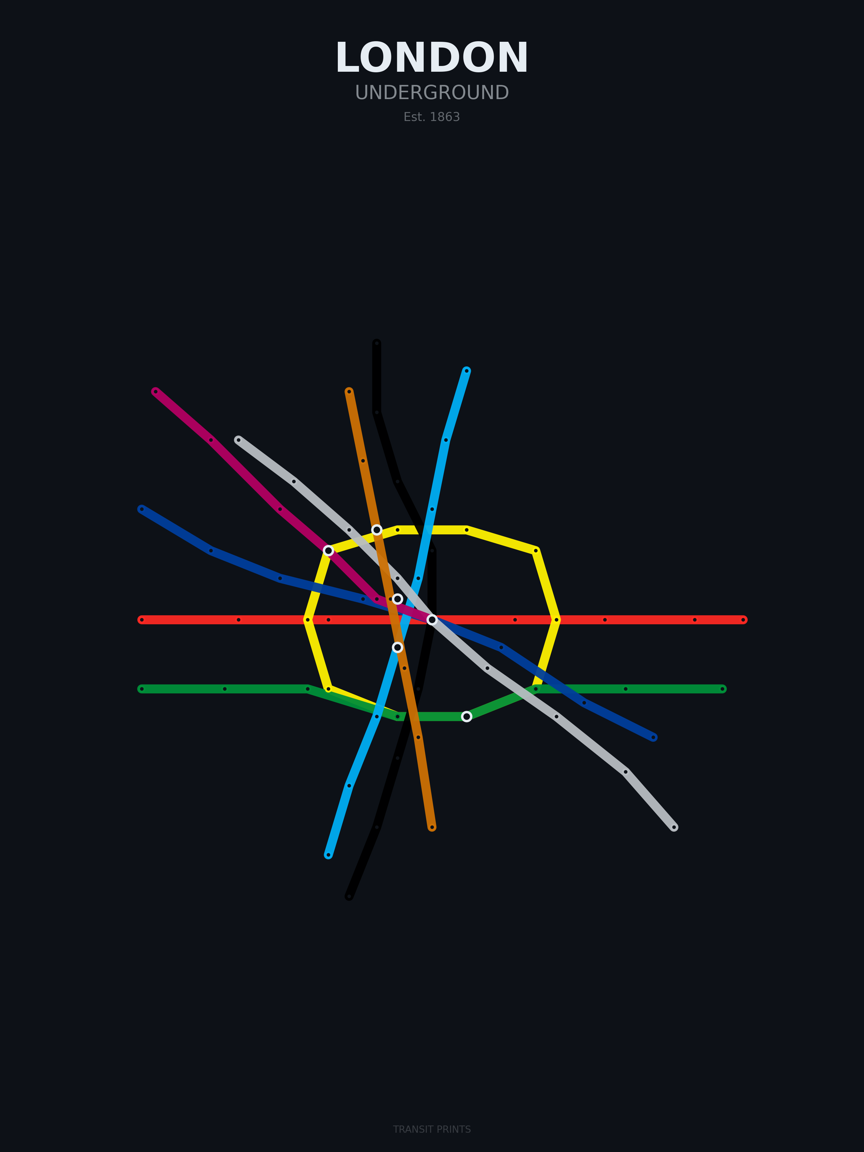 London Transit Map — Dark Mode